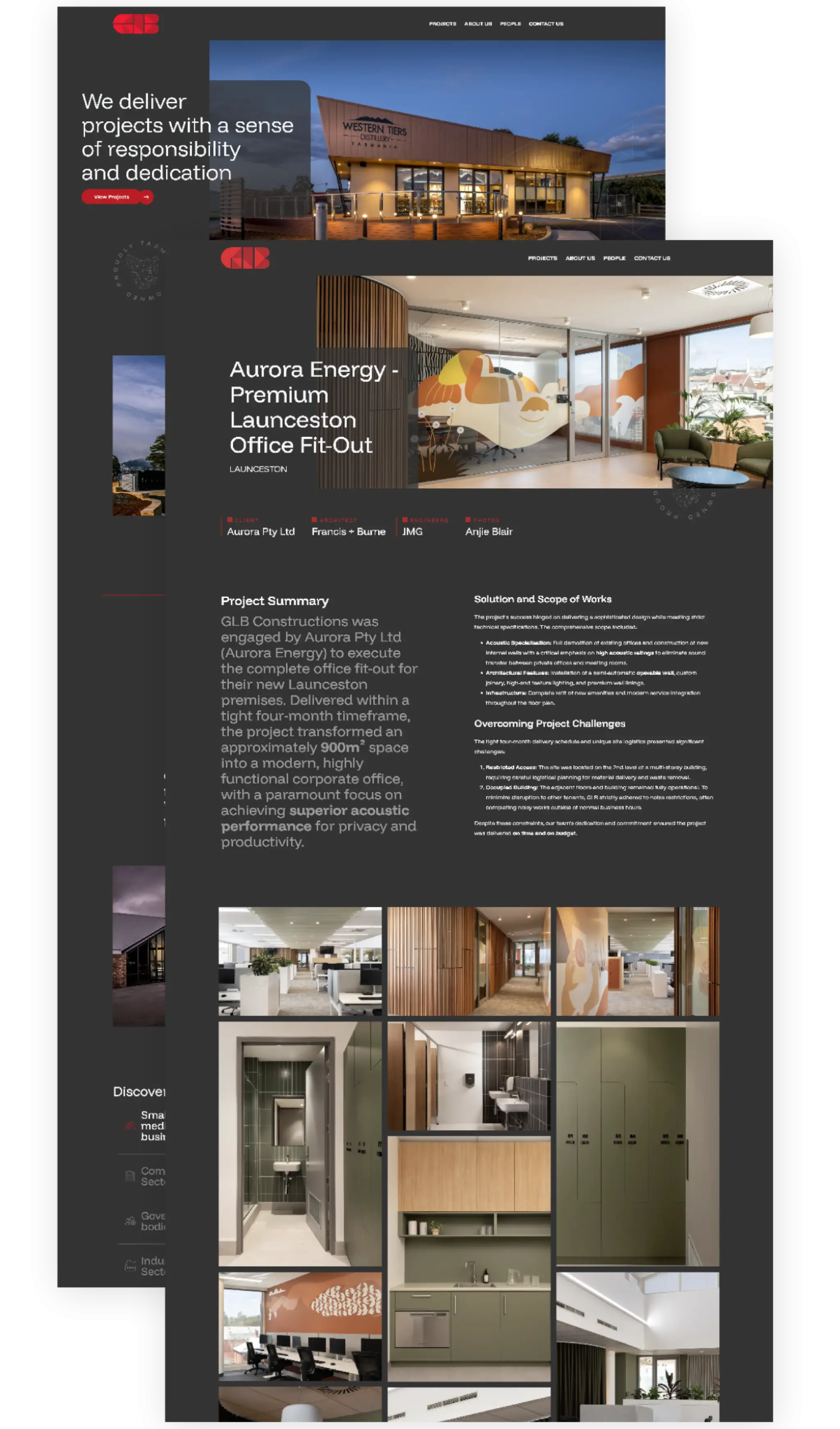 Glb website pages showcase